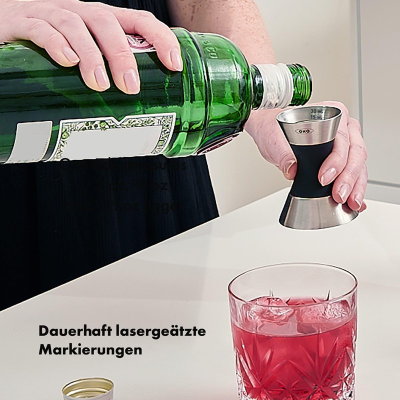 Doppelter OXO Messbecher aus Stahl