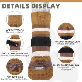 KOOLTAIL Dog Socks for Hot Pavement, Summer Dog shoes to Prevent Licking Paws for Hardwood Floor, Non Slip Double Sides Boots & Paw Protectors, Pet Grippy Booties for Small Medium Large Senior Dogs, M