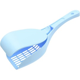 FuninCrea Cat Litter Scoop with Lid, Plastic Cat Litter Shovel with Big Holes Sieve Cat Sand Dog Pooper Scooper with Handle Easy to Use Portable Cat Litter Scooper for Cat Toilet Cleaning (Blue)