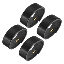 QUARKZMAN Leather Belt Loop Holders 11.5 cm Outer Circumference Belt Webbing Ring Buckle for Craftsman Bag Belt Fixation (Black), black