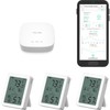 YoLink Indoor Thermometer Hygrometer 3-Pack YS8023 with LCD Comfort Display,