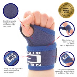 Neo-G Kids Wrist Support for Joint Pain, Sprains, Strains, Instability, Juvenile Arthritis - Adjustable Compression Hand Support Right Hand or Left Hand – Class 1 Medical Device