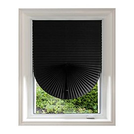 MALOKI Temporary Window Blinds,Pleated Window Paper Shades Cordless Blinds Light Filtering Pleated Fabric Shade Easy to Cut and Install