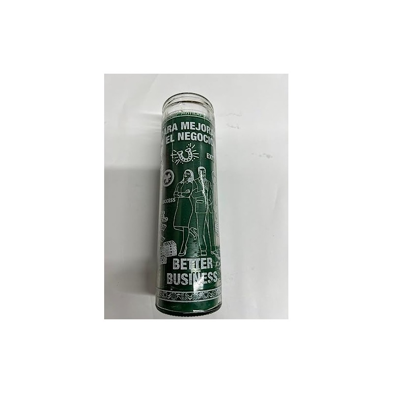 Better Business (para Mejorar El Negocio) Unscented Green Pillar Candle