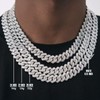 APaztip Mens Cuban Link Chain Silver 20'' Necklace Iced Out