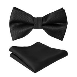 mintgreen Bow Tie Handkerchief for Children Boys Paisley Bow Tie Tied and Adjustable Length, black