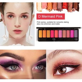 Vtrem 10 Colors Eyeshadow Palette and Eyeliner Matte Neutral Shades Waterproof Blendable Eye Shadow Highly Pigmented Eye Makeup Palettes Long-lasting Eyeliner