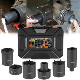 6 Pcs Spindle Nut Socket Set 41660D 4WD Axle Hub Lock Nut Socket Set Spindle Nut Remover Installer 1/2” Drive for Ford F250 F350 Dana 44/50/60, Toyota, GM Chevy, and Dodge, Lug Out Spindle Socket Set