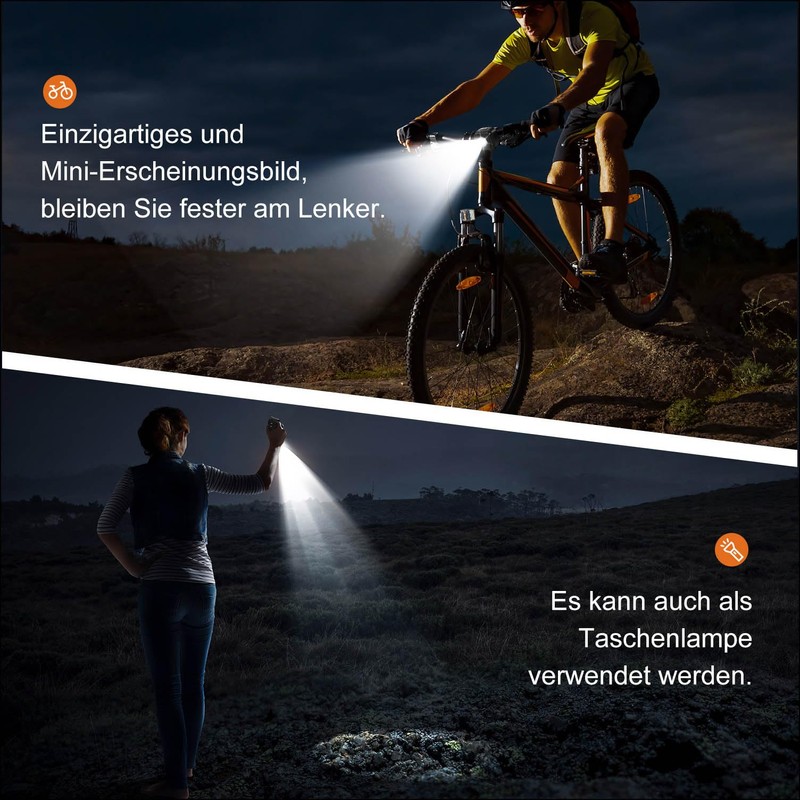 Antimi Bicycle Light Set, StVZO-Approved Lighting Set LED IPX5 Front