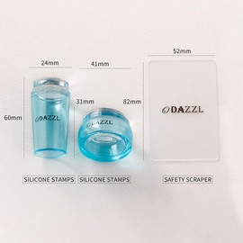 ODazzl Nail Art Stamper 4Pcs Nail Stamp Kit for French Tip, Silicon Jelly Nail Stamping with Scrapers, Nail Stamper for French Design and Manicure