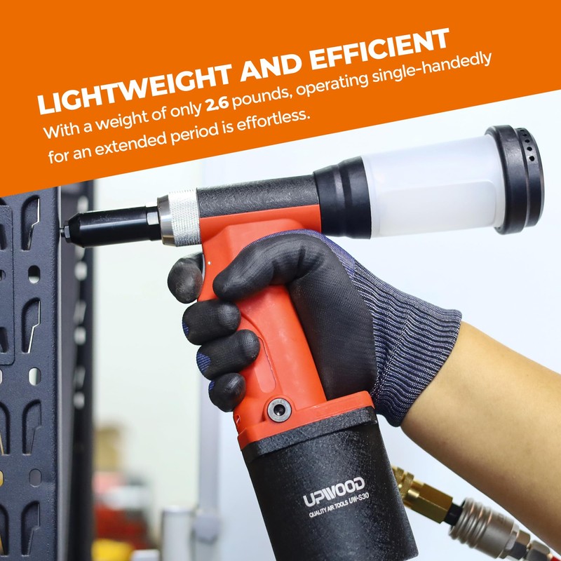 UPWOOD Pneumatic Hydraulic Pop Rivet Gun, Self-Suction Air Riveter Riveting