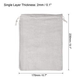 PATIKIL 9"x7" Coin Sacks Bag, 6 Pack Bank Coin Deposit Change Transit Bags Canvas Money Bag with Drawstring Gift Bag Style 1, White