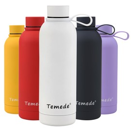 Temede Insulated Water Bottle 350ml, Double Walled Vacuum Stainless Steel Water Bottle for 12 Hours Hot & 24 Hours Cold Drinks, BPA Free, Leakproof Metal Flask Great for Men, Women & Kids, Small,White