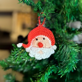 AzurUK Christmas Ornaments – Handmade Christmas Tree Decorations, Santa Claus Ornament, Handcrafted Xmas Decoration, Holiday Decors, Stockings, Kokina Decor, Noel Tree (Set of 4 - Handmade)