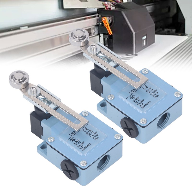 2Pcs Momentary Limit Switch Adjustable Roller Micro Limit Travel Switch