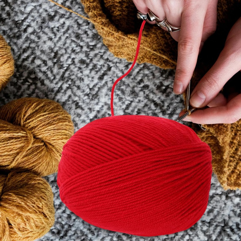 SEWACC Red Yarn for Hand Knitting and Crocheting Clothes Scarves
