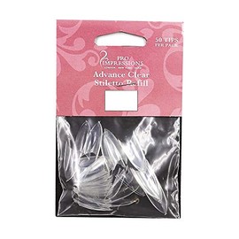 Pro Impressions Advance Clear Stiletto 50 Nail Tips, Size 6
