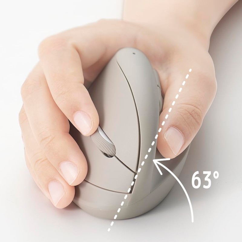 Digio2 Z4513 Mini Ergonomic Wireless Mouse, Quiet, 5 Buttons, BlueLED,