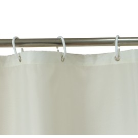 YISURE Shower Curtain 120 x 200 cm, Textile, Beige Cream Polyester Fabric Bath Curtain with 8 Metal Eyelets for Small Bathtubs, Narrow Width 120 x Height 200 cm