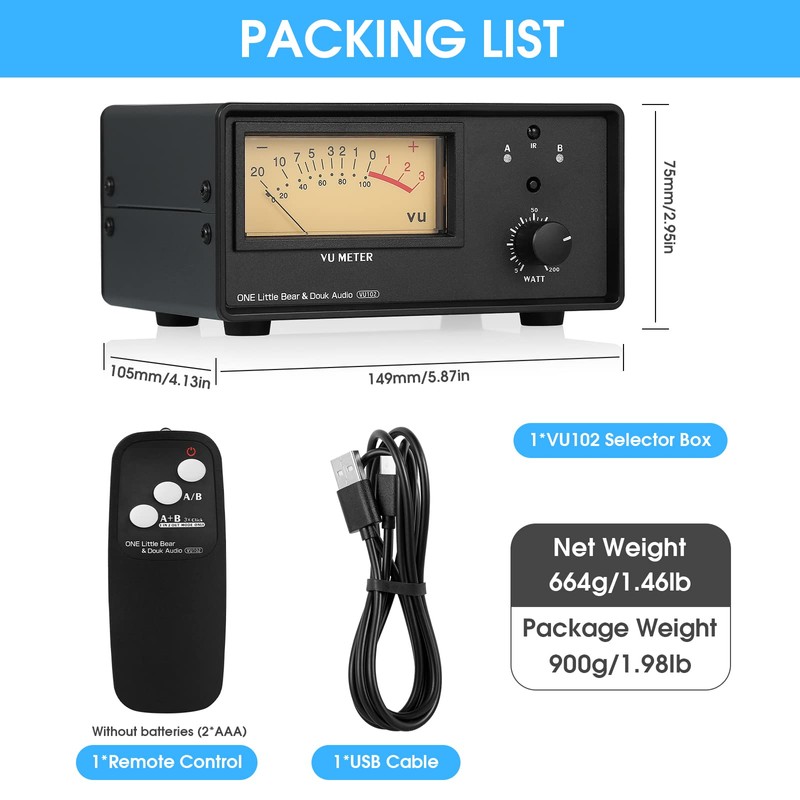 Douk Audio VU102 2 Zone Speaker Selector Box Amplifier Switch