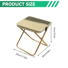 ACESOME Camping Stool, Folding Camping Chair, Portable Outdoor Stool, Foldable Lazy Chair, Folds into a Crossbody Bag for Camping, Fishing, Picnic, Travelling and Hiking (Khaki, 11.4" x 9.8" x 12.2")
