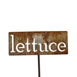 Classic Metal Garden Markers 19 Inches Tall (lettuce, Naturally Rusted)