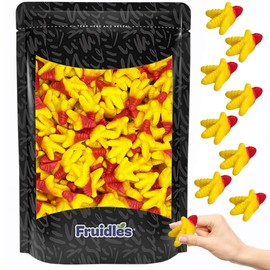 Fruidles Chicken Gummi Feet Candy, Delicious Peach Fruit Flavors Gummies (2 Pounds)