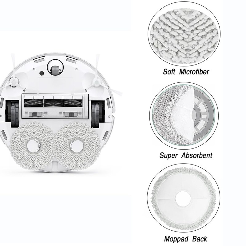 HACOBEST 12pcs Mop Pads for for Ecovacs Deebot t30s /T30s