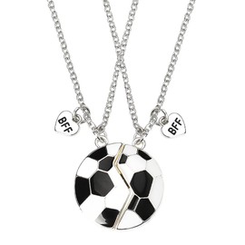 Xiyantiji Football Friendship Necklaces for 2 Best Friends Birthday Graduation Christmas Gifts forTeens Matching BFF Necklace Sport Soccer Themed Gifts for Boys Girls
