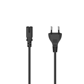 Hama Power Cable 2-Pin Euro Plug, 2.5 m (Double Groove / C7, 2 Pin, Power Cable, Power Cable Euro Plug, Device Cable, Replacement Cable, for Printers, Power Supplies, TV, Radio, Cassette Recorder