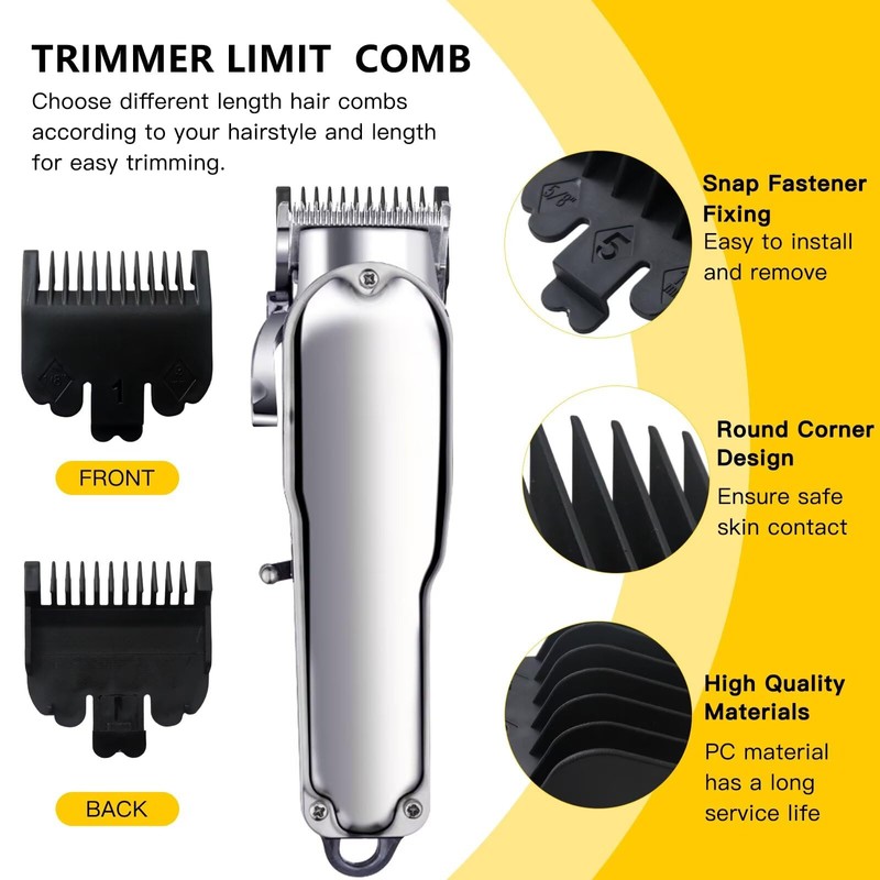 Suifaqi Professional 10-Pack Black Hair Clipper Guards Guide Combs,From 1/16inch