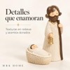 Nacimiento Navideño Pequeño de 8 Piezas, Figuras Blanco Marfil y