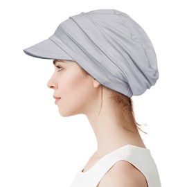Sun Hat Women Sun Beach Visor Cap UV Protection with Wide Brim for Beach Light Gray