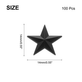 sourcing map 100PCS Acrylic Star Rhinestone 14x14mm Flat Back Plastic Gems Jewelry Stickers for Craft Bead Face Painting Costume Jewelry Making, Black