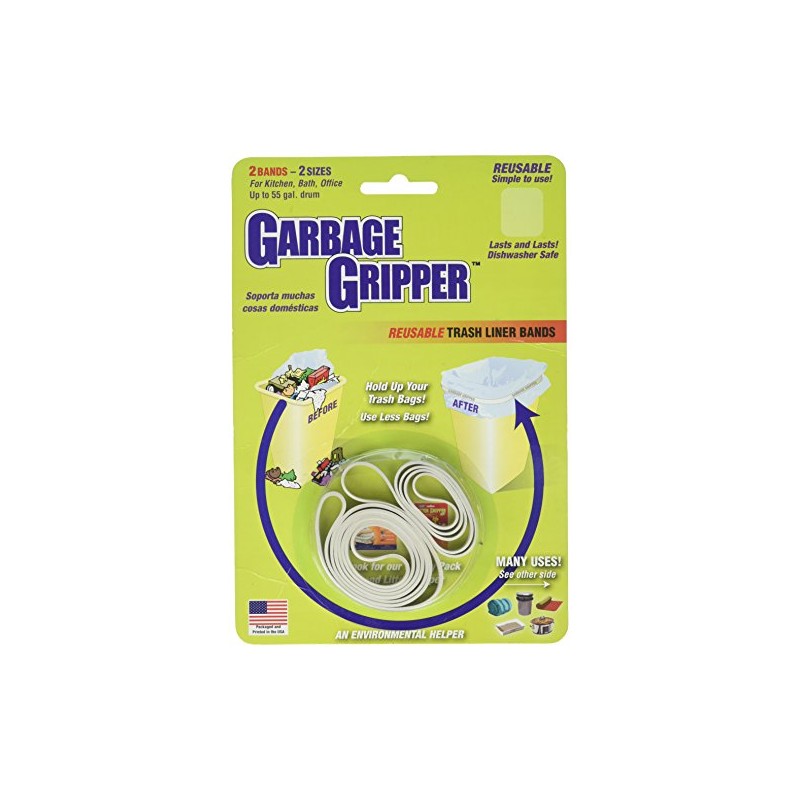Garbage Gripper Band, 1 Pack of 2 Bands,White
