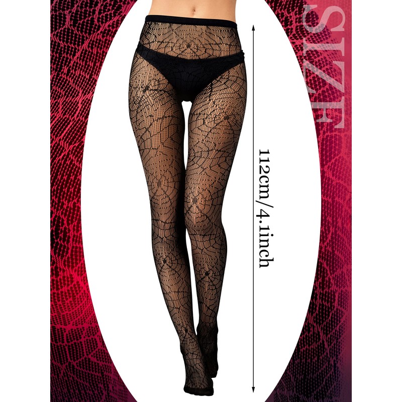 Women Fishnet Stocking Black Tight Skull Spider Web Legging Tight