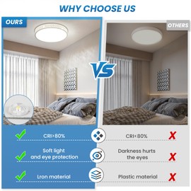 kuwork LED Ceiling Light Living Room: Openwork Ceiling Light 30 cm Aluminium for Bedroom Kitchen Hallway Cellar Office 18 W 4000 K