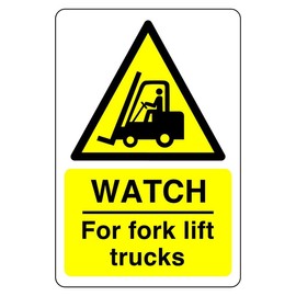 Safety First Display LTD Watch for fork lift trucks - 3mm Aluminum Dibond for indoor/outdoor usage (400mm x 300mm) 14m Viewing Distance.