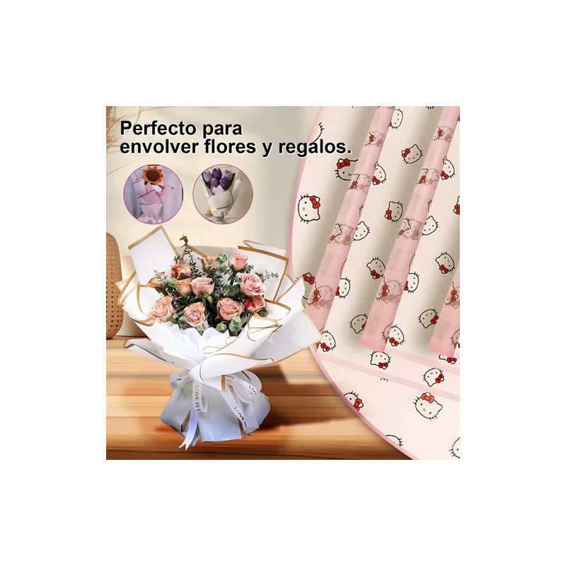 40 Hoja Papel Celofán Coreano Para Ramos Y Arreglos Florales