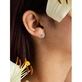 Supcare Turquoise Earrings for Women 925 Sterling Silver Earrings Heart/Round/Drop Stud Earrings with Zirconia Turquoise Hoop Earrings Ear Stud Hypoallergenic Earrings for Birthday Anniversary,