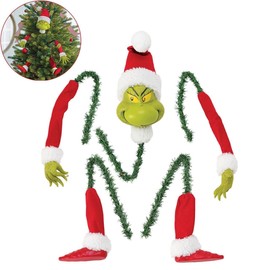 Grinch Arm, Leg, Head Ornament Holders, Christmas Tree Decorations, Set of 5, Green