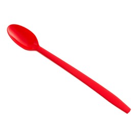 The Baker Celebrations 8in Long Red Plastic Soda and Sundae Spoons - Sturdy, Disposable Pack for Milkshakes, Ice Cream, and Desserts (100)