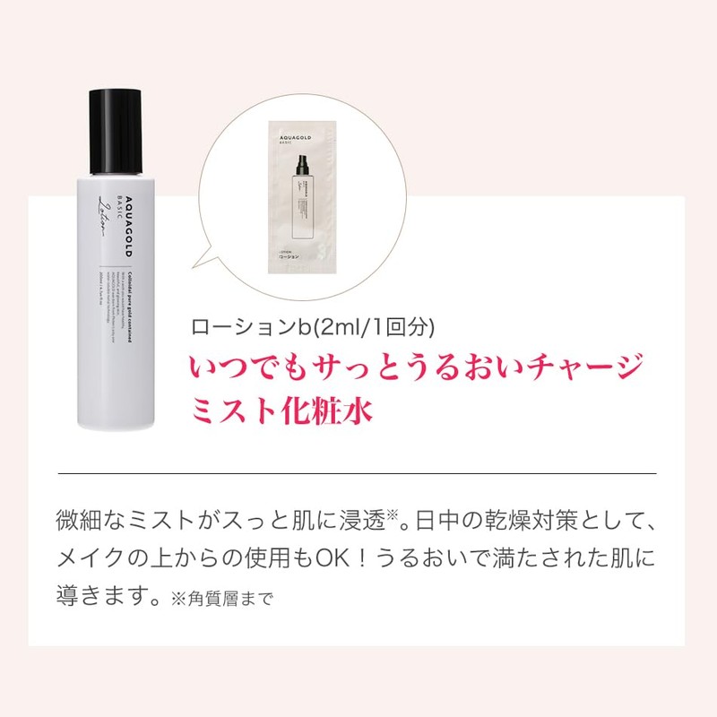 phiten(ファイテン) アクアゴールド ベーシック トライアルセット(クレンジングオイル4ml・フェイスウォッシュ1g・ローション2ml・セラム0.7ml・クリーム0.5g 計5点セット) お試し スキンケア エイジングケア 化粧品