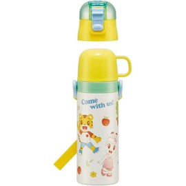 Skater SKDC4-A Children's Stainless Steel Water Bottle, 2-Way Direct Drinking, 16.5 fl oz (470 ml), Cup Drinking, 15.2 fl oz (430 ml), Shimajiro, 23, Kid-friendly Lightweight Type, For Girls, Boys,