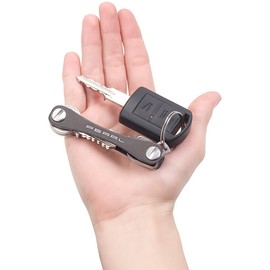 PEARL Key Case: Key Organiser with Aluminium Housing for up to 6 Keys, Black (Key Organiser, Key Binder, Key Ring)