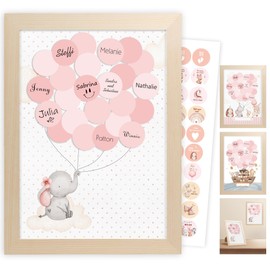 Baby Shower Guest Book, Christening Gifts Guest Book Birthday, Baby Shower Decoration, Baby Shower Gender Reveal Party, Welcome Home Baby, My Christening Girl, Elephant Guest Picture, Wooden Colour