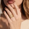 ELARLACE Gold-Plated Open Ring with Multi-Layered Baguette & Round Cubic