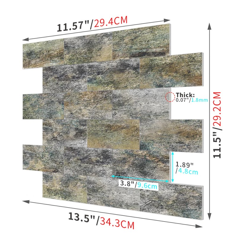 10 Pcs 13.5 X 11.5 Inch Peel and Stick Wall
