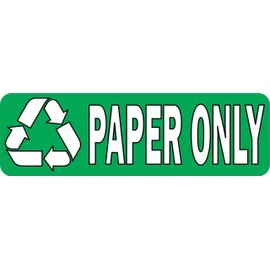 StickerTalk Paper Only Recycling Vinyl Sticker, 10 inches by 3 inches