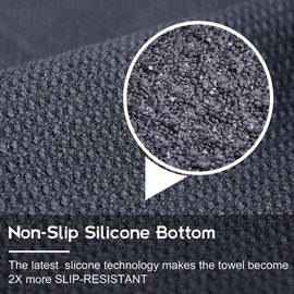 Heathyoga Hot Yoga Towel Non Slip, Microfiber Non Slip Yoga Mat Towel, Exclusive Corner Pockets Design, Dual-Grip, Sweat Absorbent, Perfect for Hot Yoga, Bikram, Pilates and Yoga Mats